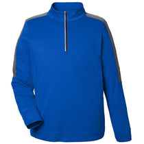 Core 365 Men's True Royal/Carbon Market Snag Protect Mesh Colorblock Quarter-Zip Pullover