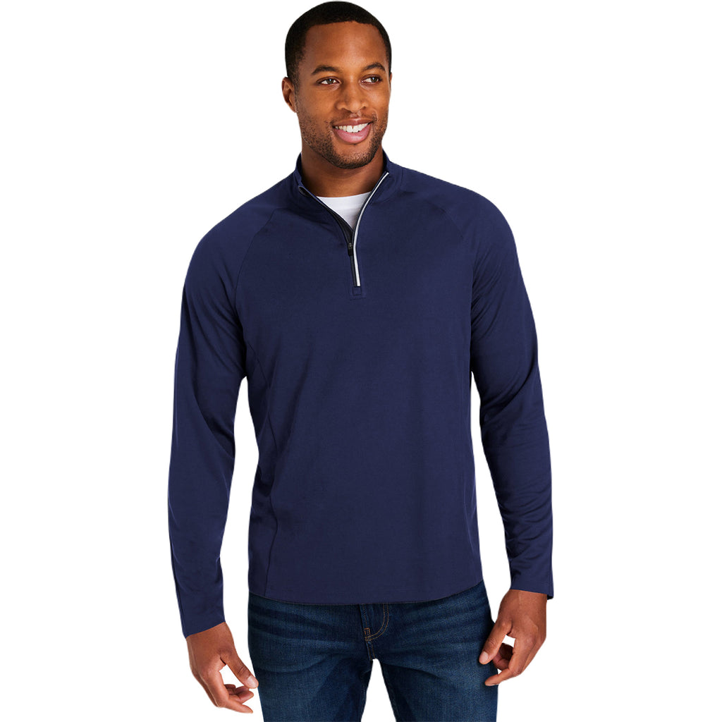 Core 365 Men's Classic Navy/Carbon Origin Performance Pique Quarter Zip