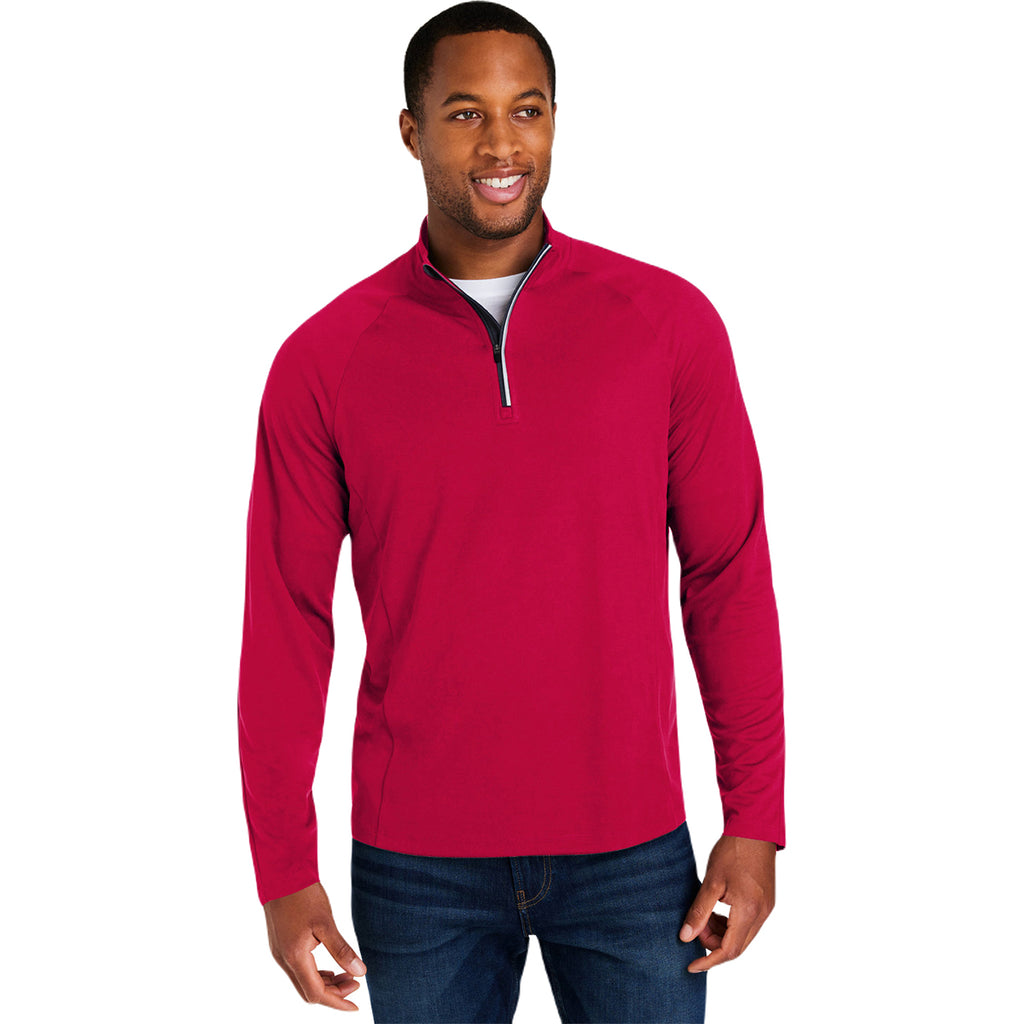 Core 365 Men's Classic Red/Carbon Origin Performance Pique Quarter Zip