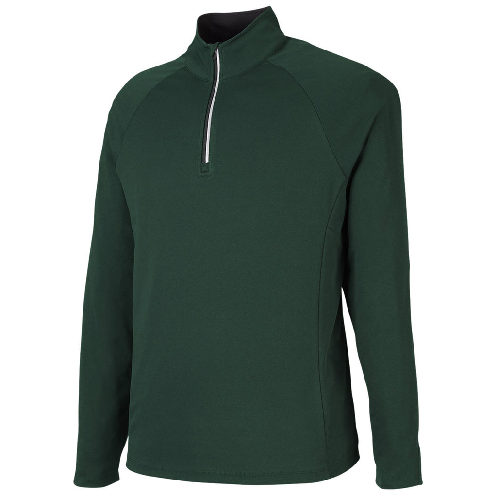 Core 365 Men's Forest/Carbon Origin Performance Pique Quarter Zip