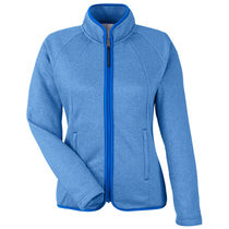 Core 365 Women's True Royal/White Venture Heathered Stripe Full-Zip