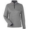 Core 365 Women's Black/White Venture Heathered Stripe Quarter-Zip