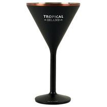 Snowfox Black 8 oz. Double Wall Steel Stemmed Martini Glass