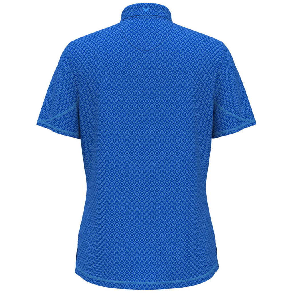 Callaway Women's Lapis Blue All Over Stitched Chevron Polo