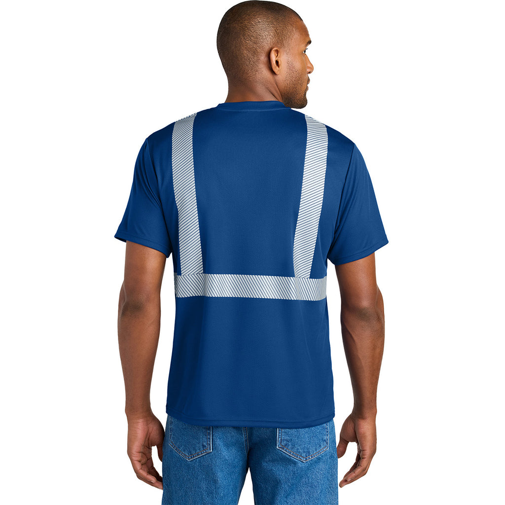 CornerStone Unisex Royal Enhanced Visibility Segmented Tape Tee