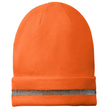 CornerStone Safety Orange/Reflective Enhanced Visibility Beanie with Reflective Stripe