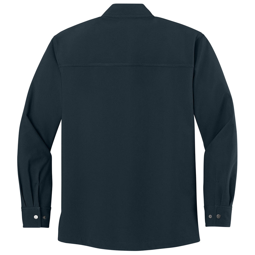 CornerStone Men's Navy Soft Shell Shirt Jacket