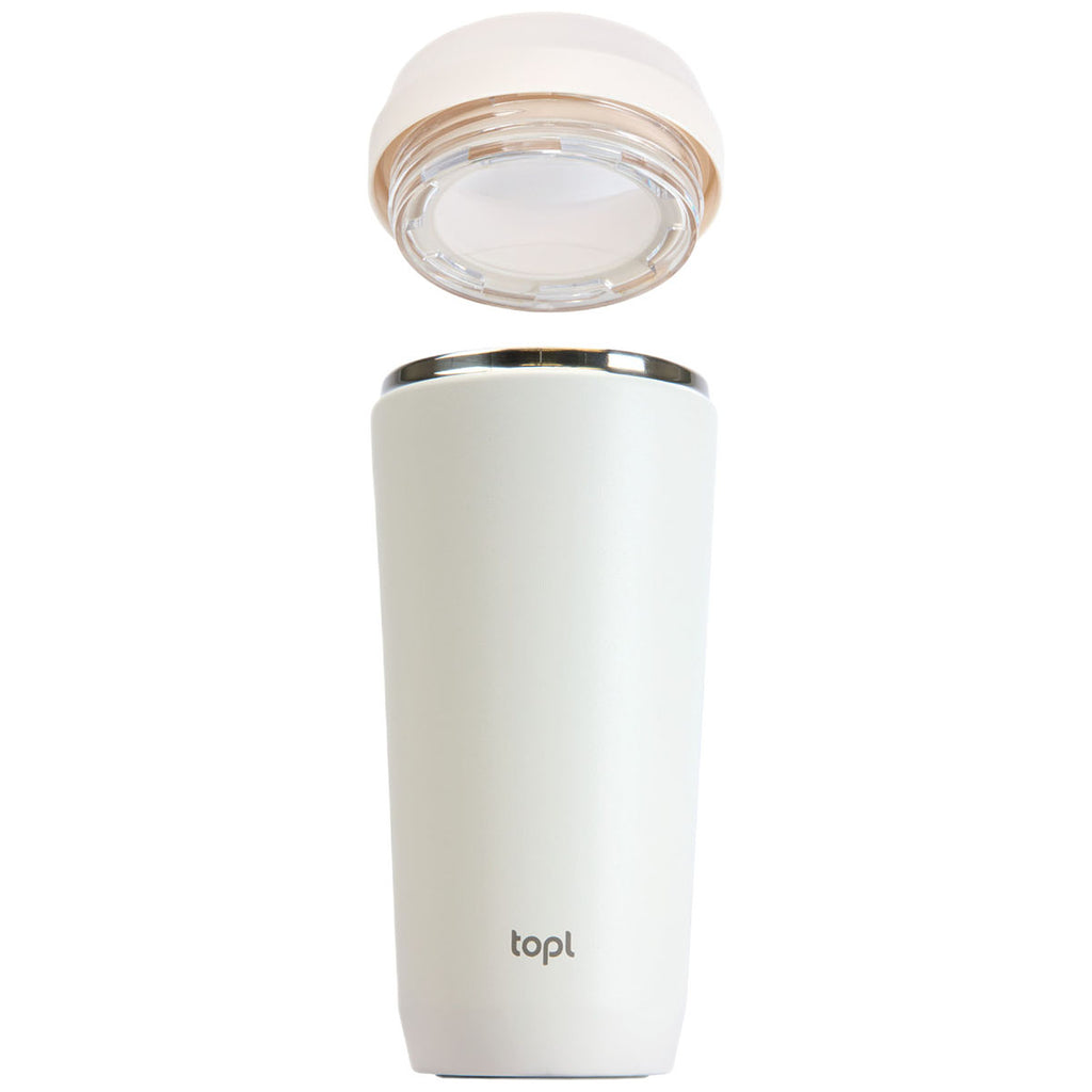 TOPL White 16 oz. Double Wall, Recycled Stainless Steel 360° Tumbler