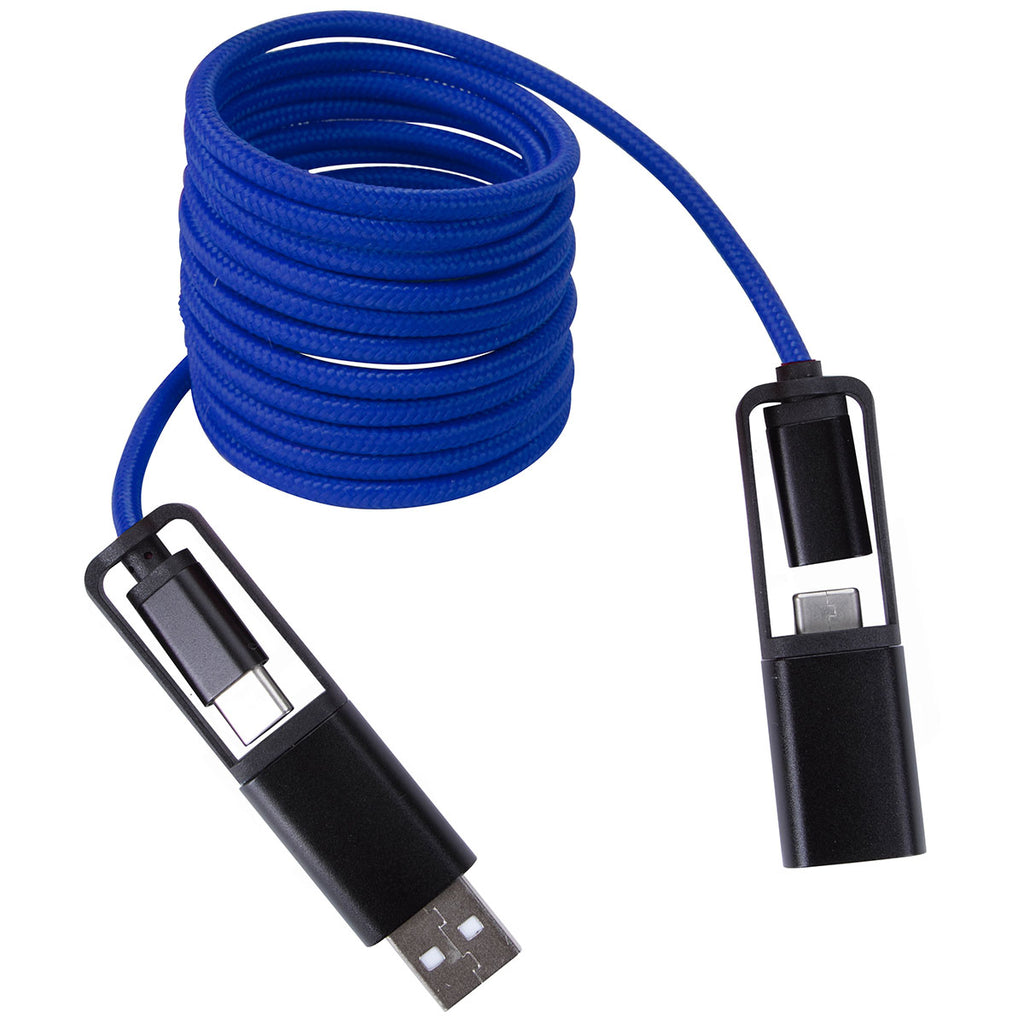 Koozie Group Blue All-Over Braided Long Cable Extender