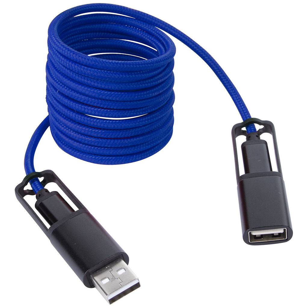 Koozie Group Blue All-Over Braided Long Cable Extender