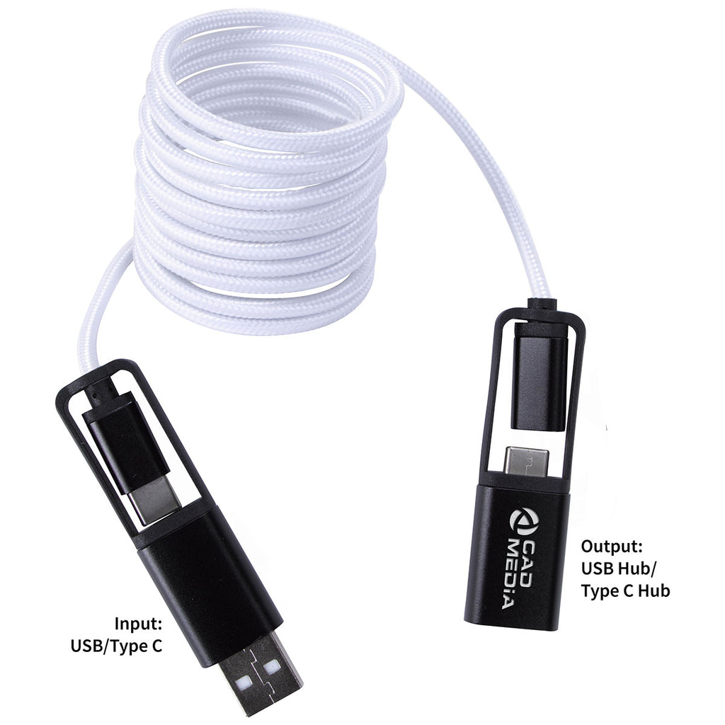 Koozie Group White All-Over Braided Long Cable Extender