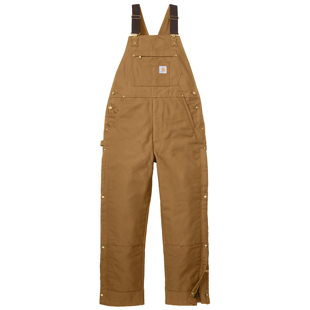 Carhartt Unisex Carhartt Brown Short Firm Duck Insulated Bib Overalls