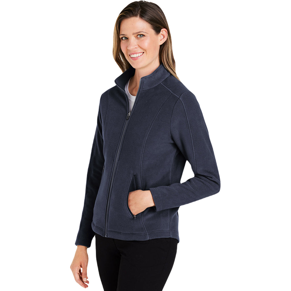 Devon & Jones Women's Navy CrownLux Performance Fleece Full-Zip