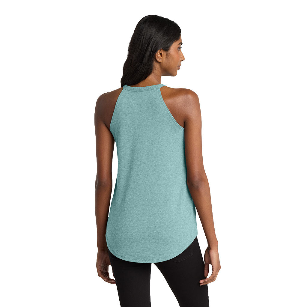 District Women's Heathered Eucalyptus Blue Perfect Tri Rocker Tank