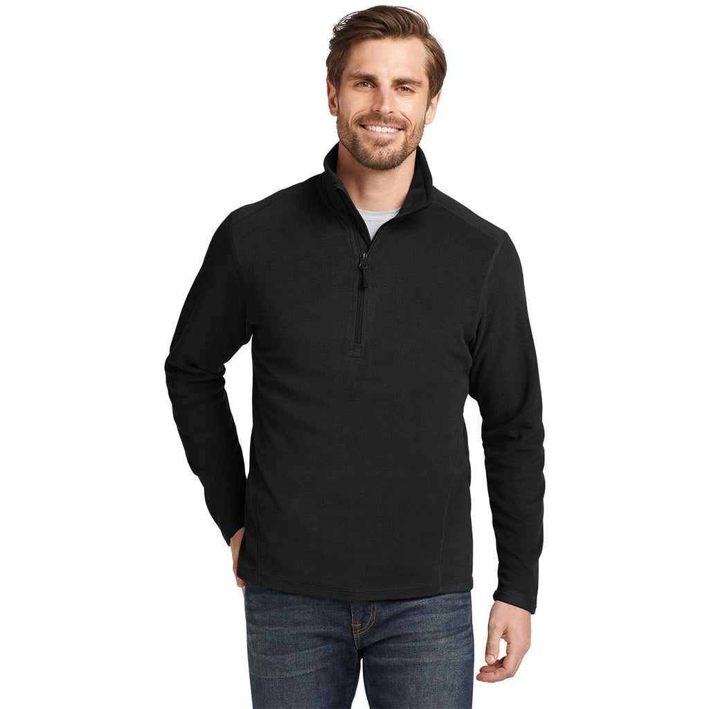 Eddie Bauer Men's Black Half Zip Microfleece Jacket