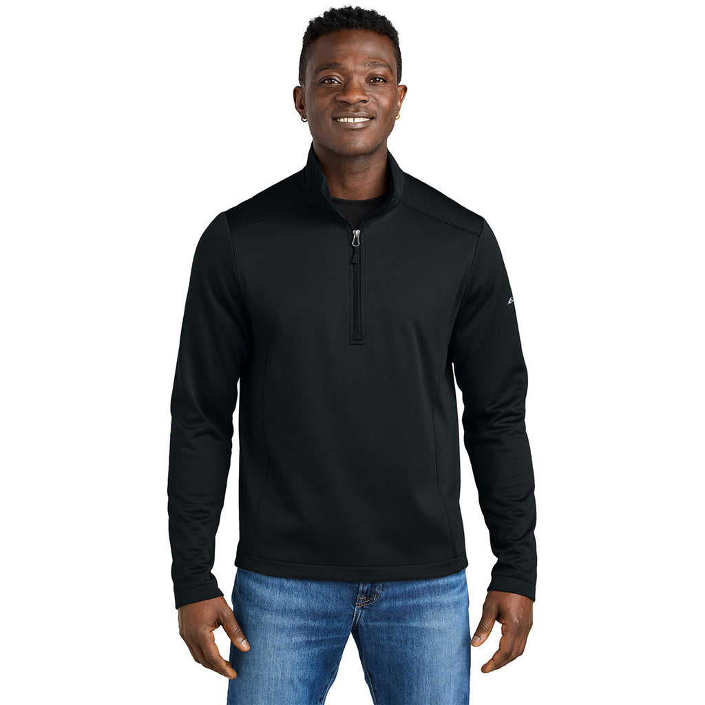 Eddie Bauer Men's Black Smooth Mid Layer Fleece 1/2-Zip