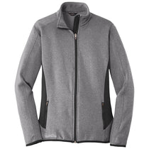 Eddie Bauer Women's Grey Heather Full-Zip Heather Stretch Fleece Jacket