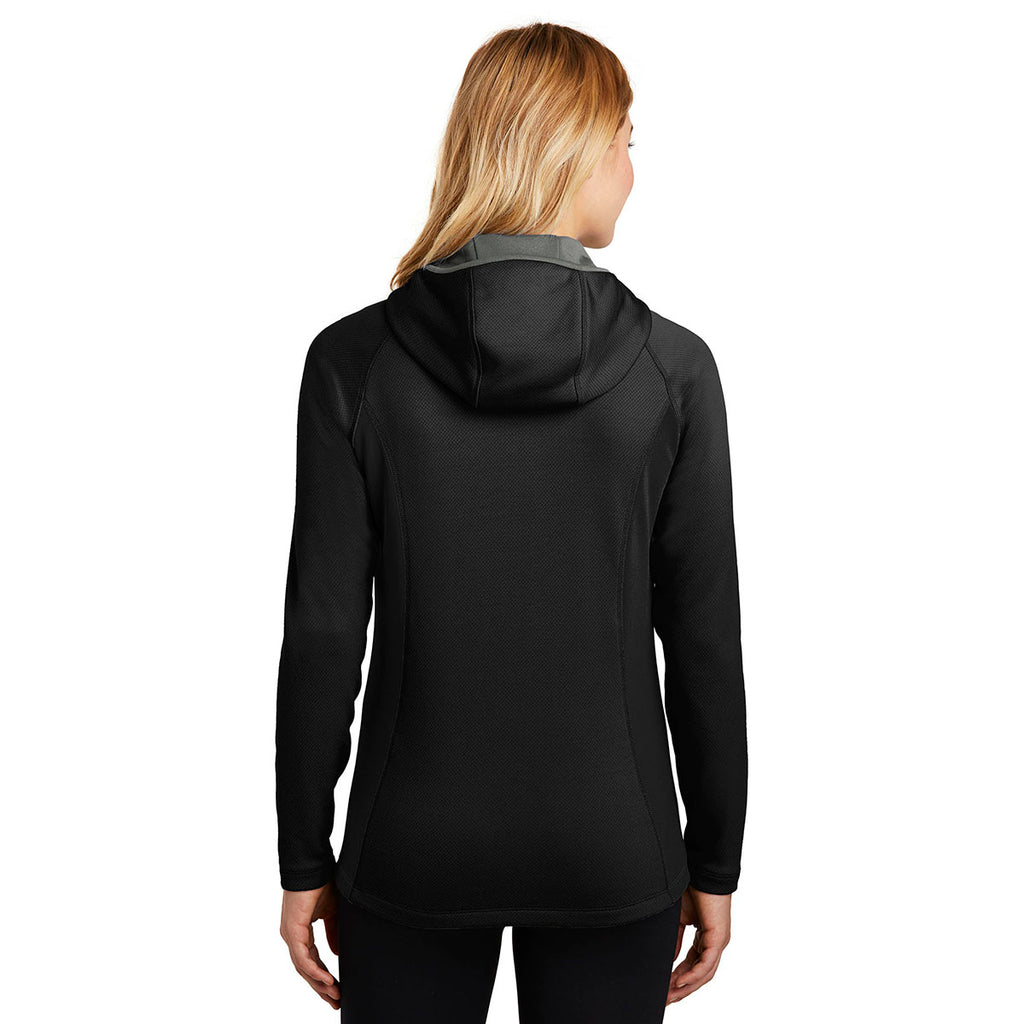 Eddie Bauer Women's Black Sport Hooded Full-Zip Fleece Jacket