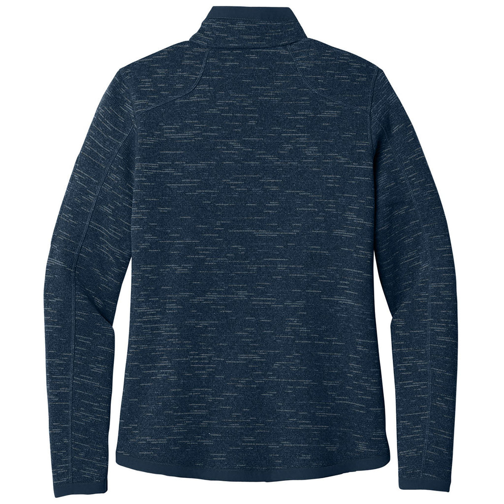 Eddie Bauer Women's River Blue Heather Sweater Fleece Full Zip