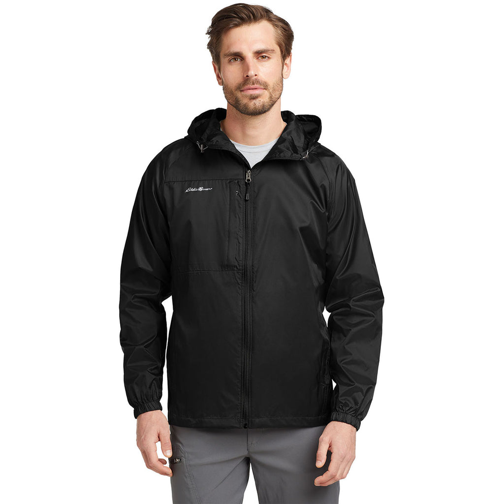 Eddie Bauer Men's Black Packable Wind Jacket