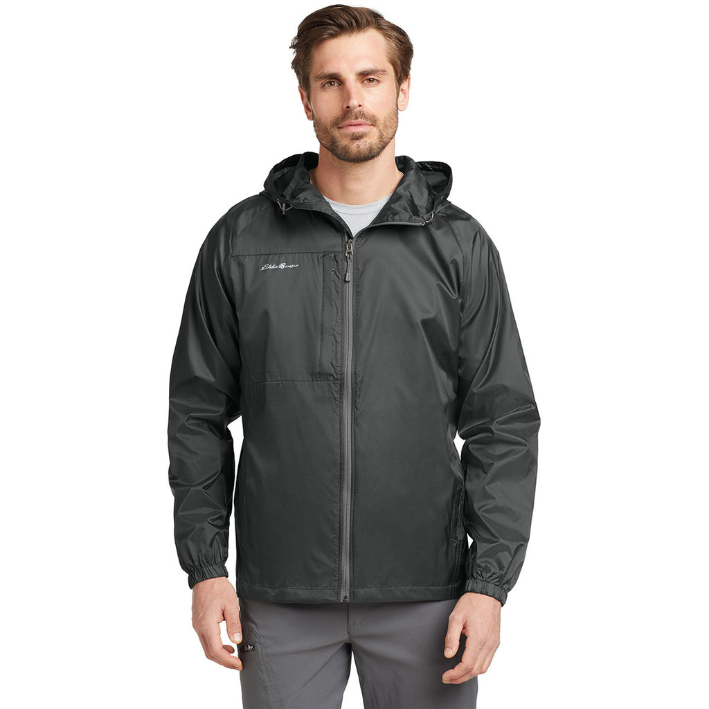 Eddie Bauer Men's Grey Steel Packable Wind Jacket