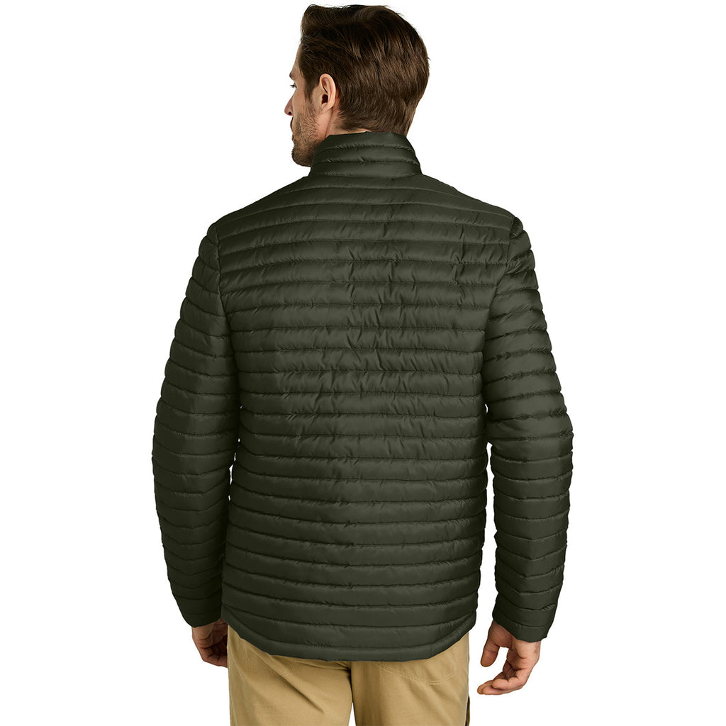 Eddie Bauer Men's Olive Green Packable Quilted Full-Zip