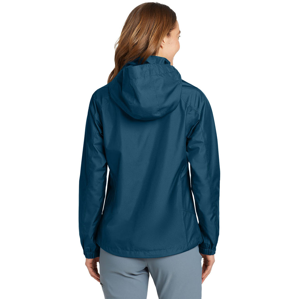 Eddie Bauer Women's Deep Sea Blue/Dark Adriatic Rain Jacket