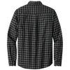 Eddie Bauer Men's Deep Black Mini Buffalo Long Sleeve Favorite Flannel Plaid Shirt