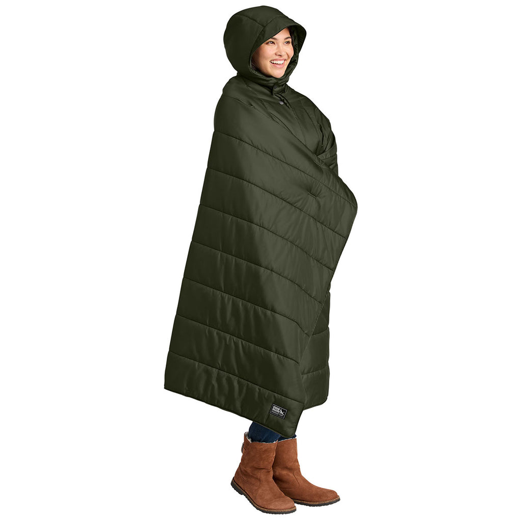 Eddie Bauer Olive Green Puffy Camp Poncho