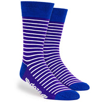 Pop Promos Purple & Blue Single Stripe Dress Socks