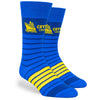 Pop Promos Blue & Yellow Two Color Stripe Dress Socks