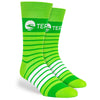 Pop Promos Green Shades Two Color Stripe Dress Socks