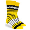 Pop Promos Yellow & Black Two Color Stripe Dress Socks