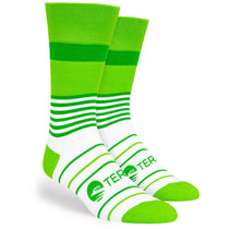 Pop Promos Green Shades Mixed Stripes Dress Socks