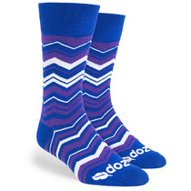 Pop Promos Purple & Blue Chevron Dress Socks