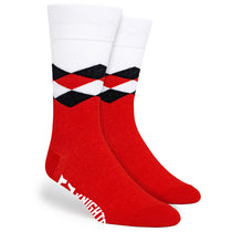 Pop Promos Red & Black Diamond Dress Socks