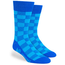 Pop Promos Blue Shades Tartan Dress Socks