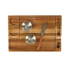 Logomark Natural Arthur 4-Piece Acacia Wood Steak Board