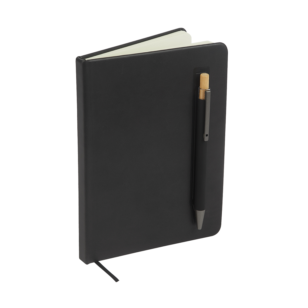 Logomark Black Manhattan II Gift Set w/Magnetic Journal & Recycled Pen