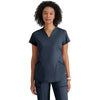 Grey's Anatomy Women's Steel Two Pocket V-Neck Define Top