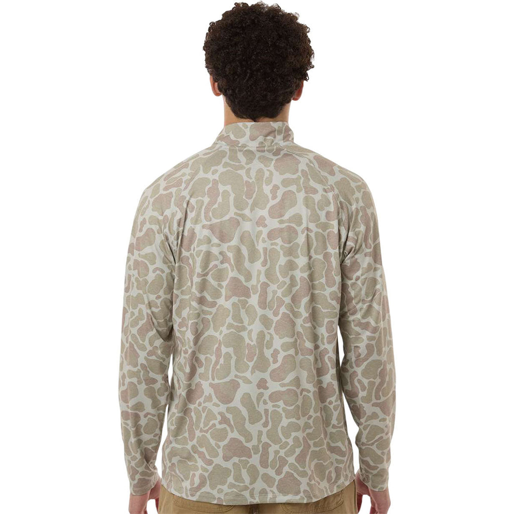 HUK Men's Sand Airweight KC Printed Quarter-Zip Pullover