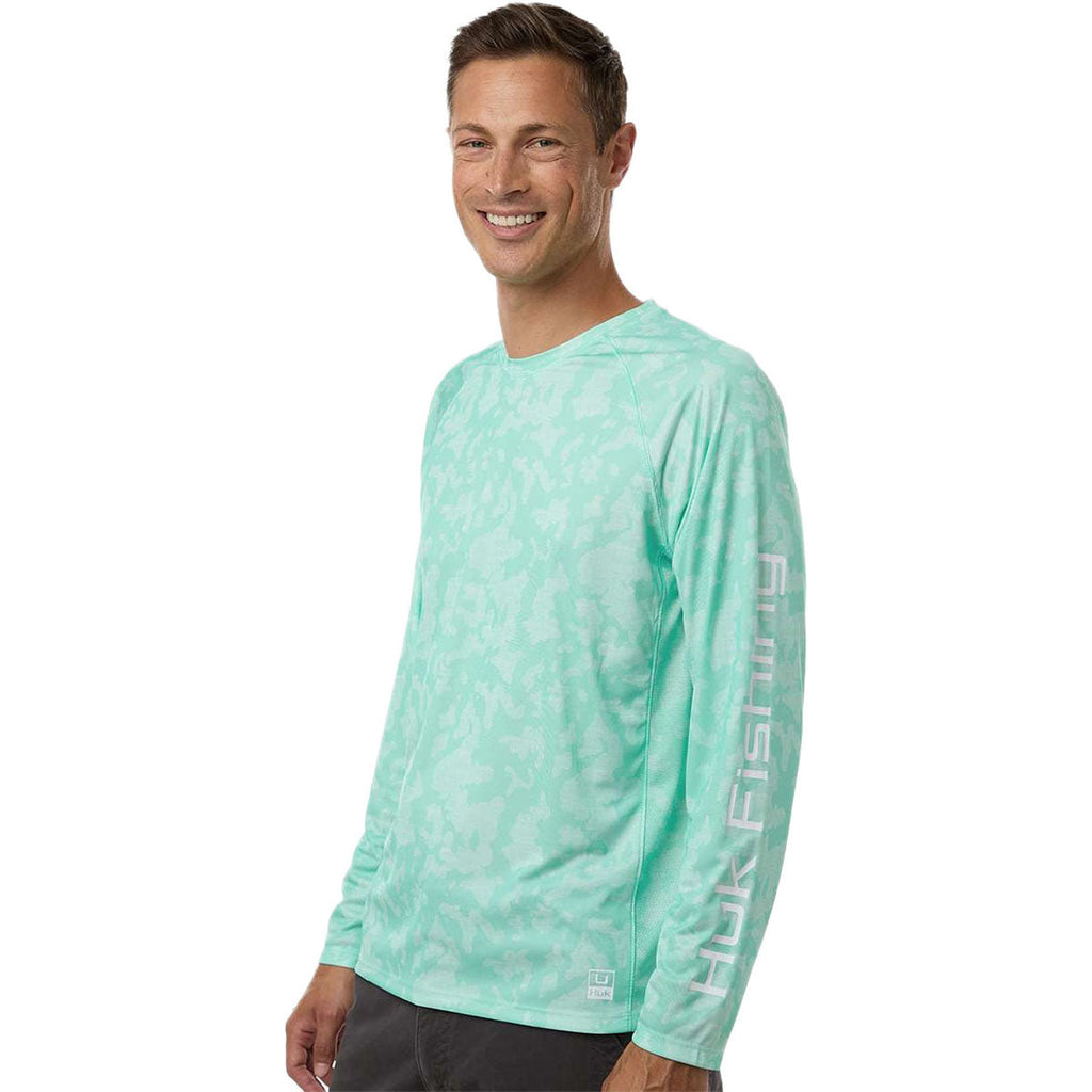 HUK Men's Beach Glass LoPro Running Lakes Long Sleeve T-Shirt