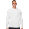 HUK Men's White LoPro Pursuit Long Sleeve Hooded T-Shirt
