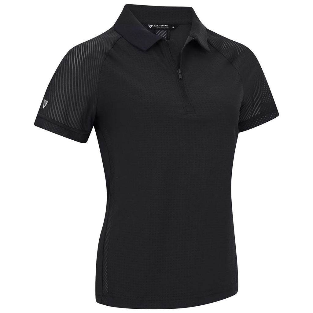 Levelwear Women's Black Tandem Polo
