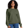 Jerzees Unisex Military Green Heather Ultimate CVC Crewneck Sweatshirt