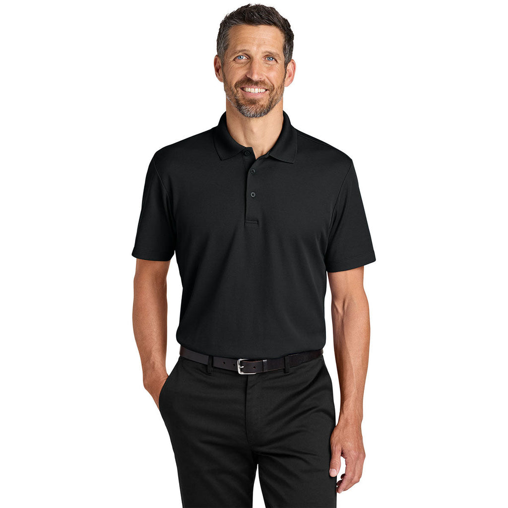 Port Authority Men's Deep Black Plaited Pique Polo