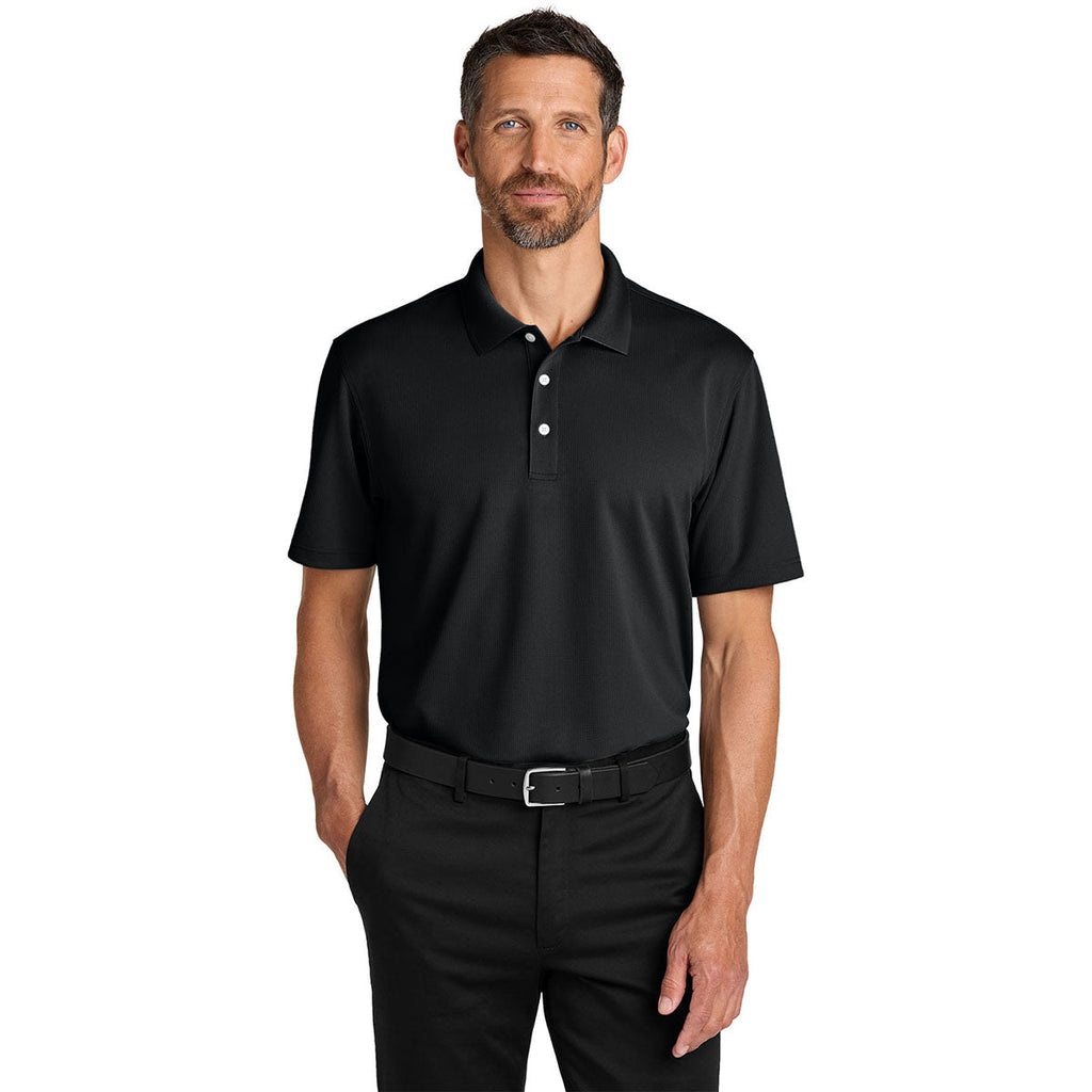 Port Authority Men's Deep Black Dry Zone Stain-Release Grid Polo