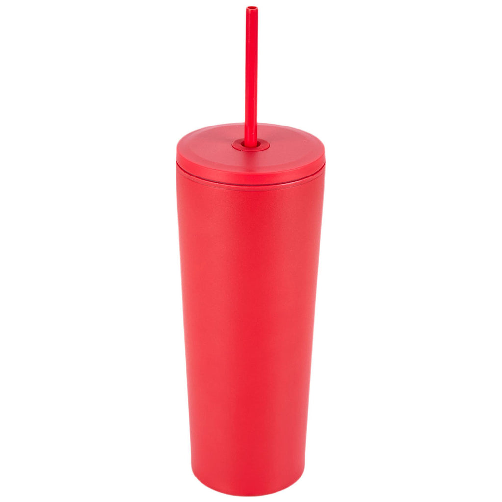 Logomark Red Bayard 24 oz. Double Wall Steel/PP Liner Straw Tumbler