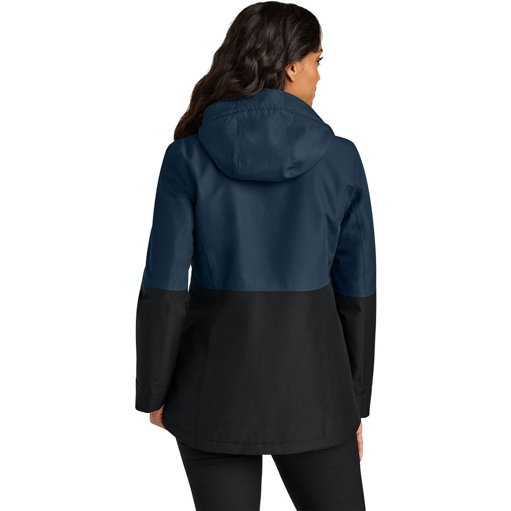 Port Authority Women's Dress Blue Navy/Deep Black Insulated Heavy Ripstop Jacket