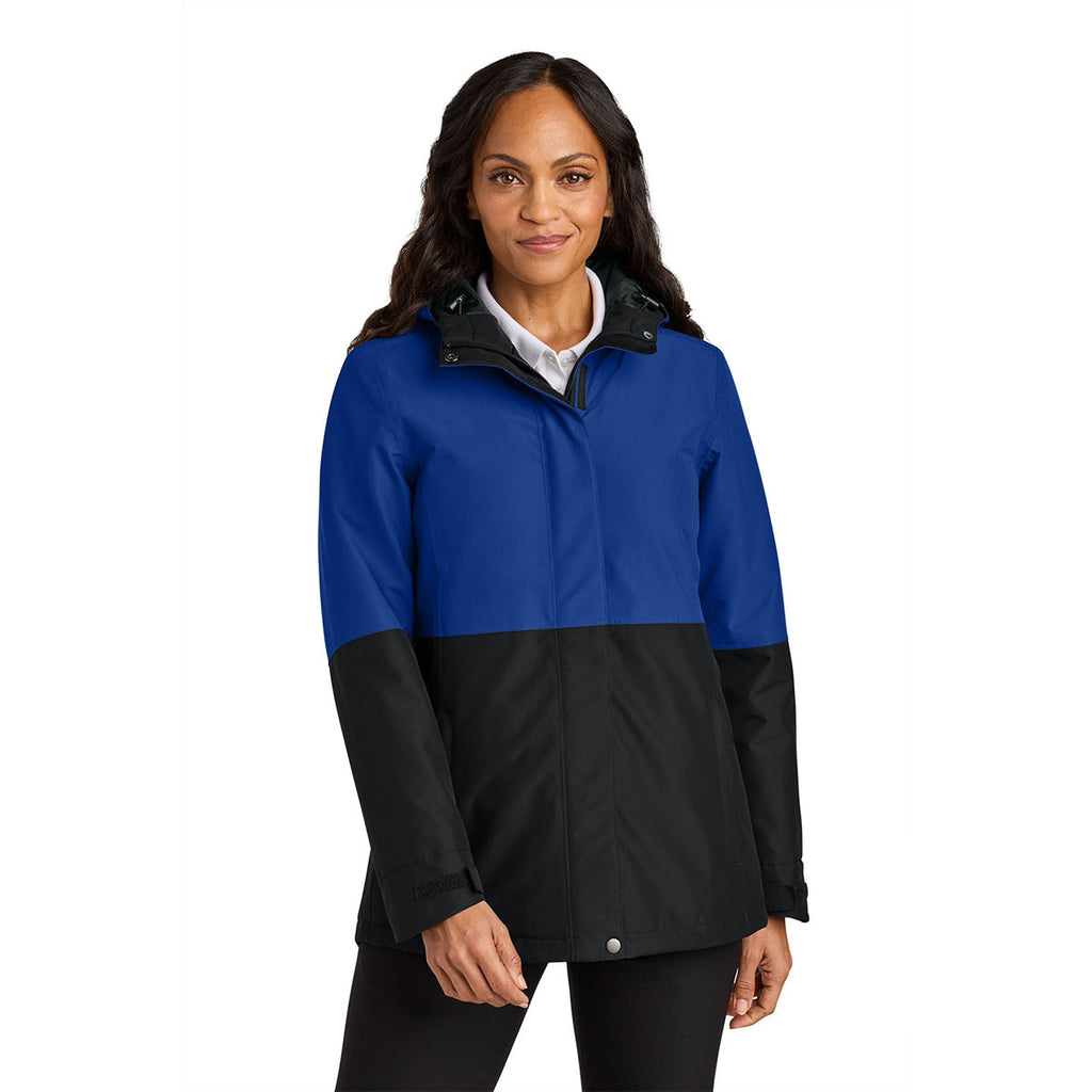 Port Authority Women's True Royal/Deep Black Insulated Heavy Ripstop Jacket